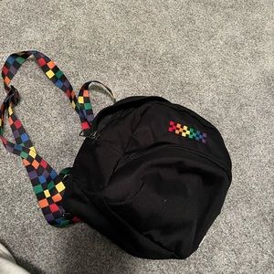 checkered rainbow mini backpack